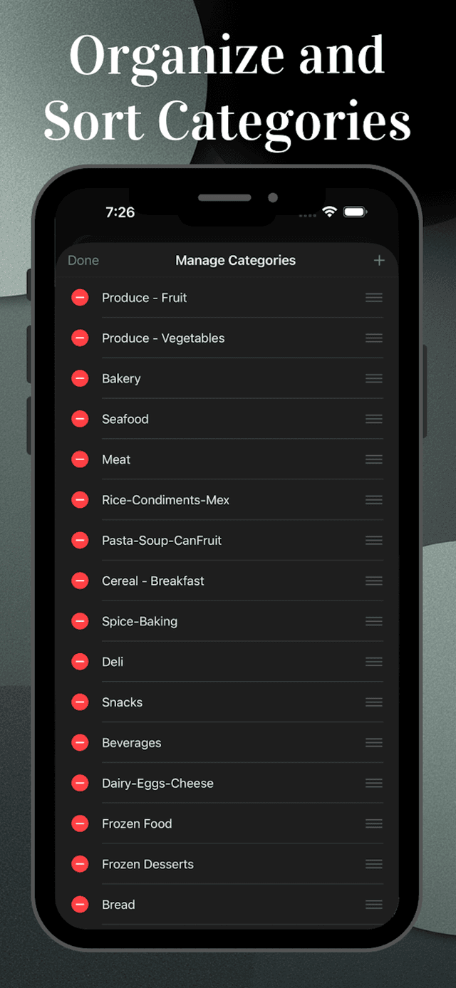 Organize and sort by categories