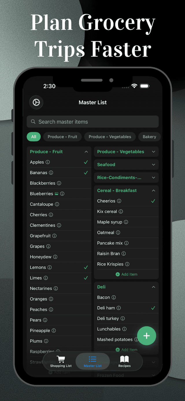 Plan grocery trips faster