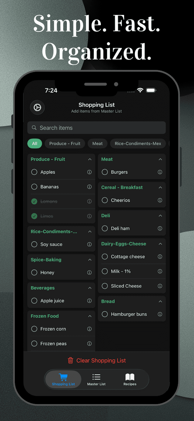Simple, fast, and organized lists