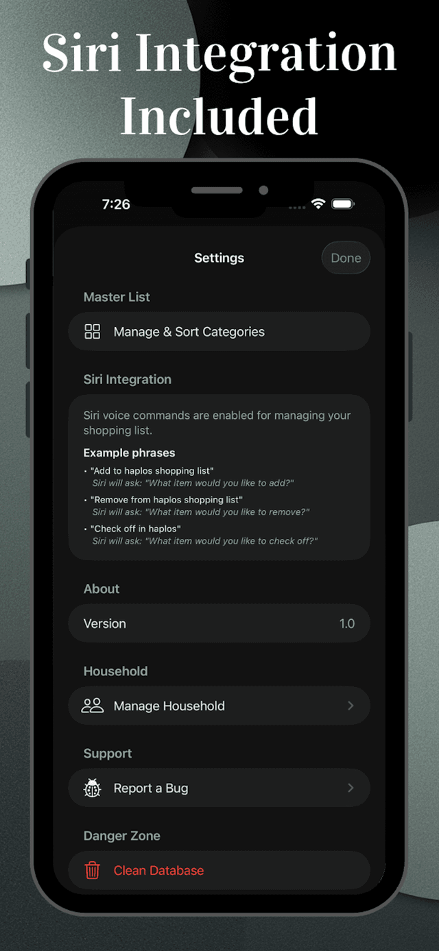 Siri integration included